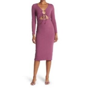 NSR Cutout Ribbed Knit Bodycon Dress